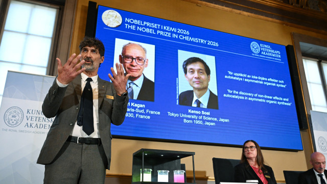 Nobel de Química premia ciência que faz moléculas 'escolherem um lado'