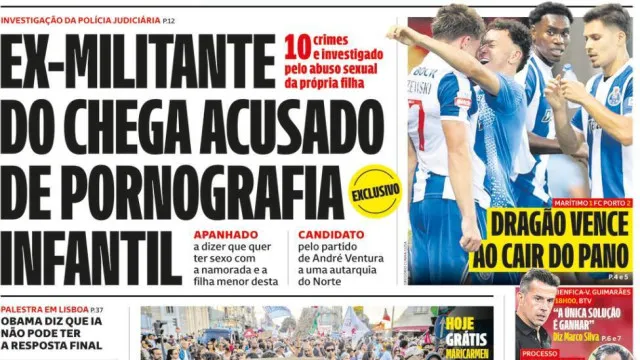 
                    Hoje é notícia: Chega em novo caso de pornografia; CGA. Travar devoluções
                