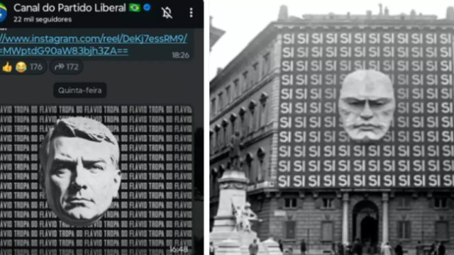 PL usa imagem de Flávio similar à de Mussolini. Sabe o que significa?
