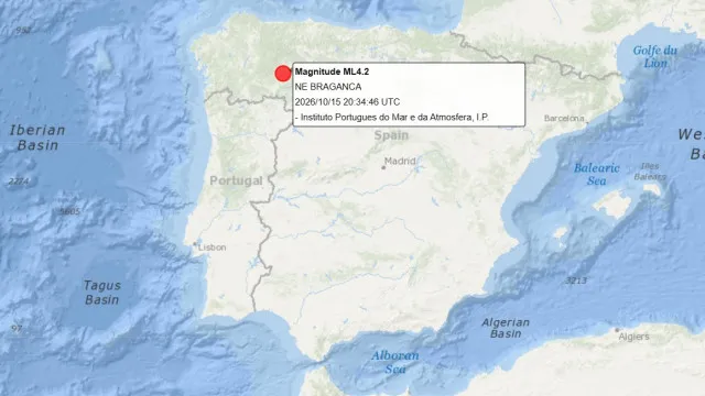 
                    Sismo de magnitude 4,2 em Espanha. Terá sido sentido no Norte de Portugal
                