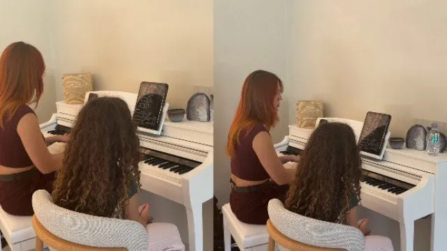 
                    Temos cantora? Georgina mostra filha em aula a cantar Billie Eilish
                