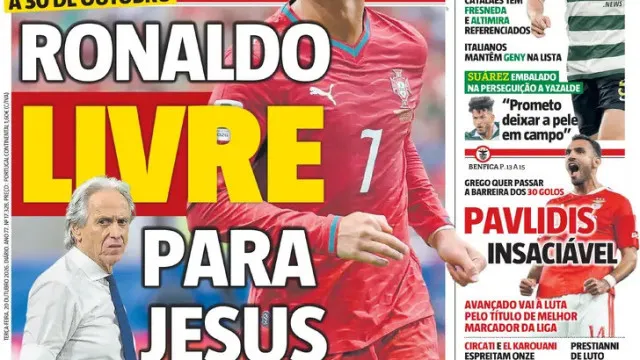 Por cá: Cristiano Ronaldo "nas mãos de Jesus" e "trepa, dragão"