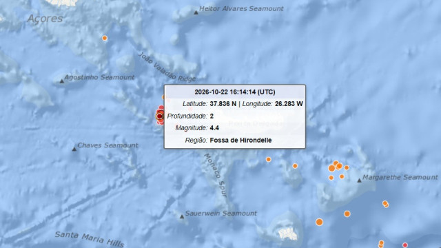 Sismo de magnitude 4,3 sentido nas ilhas de São Miguel e Terceira (Foto: Reprodução)