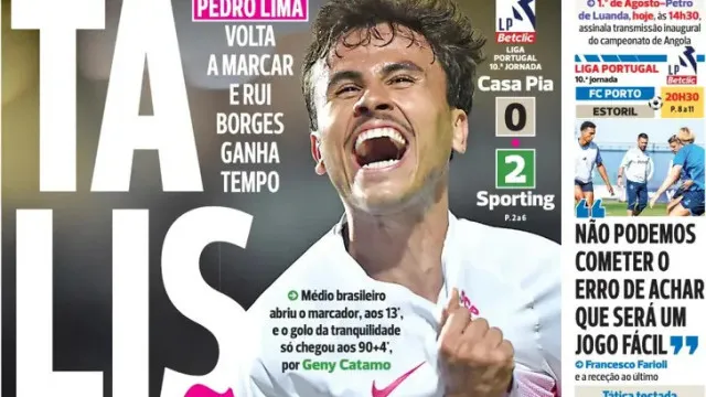 
                    Por cá: Sporting sorri com fruto 