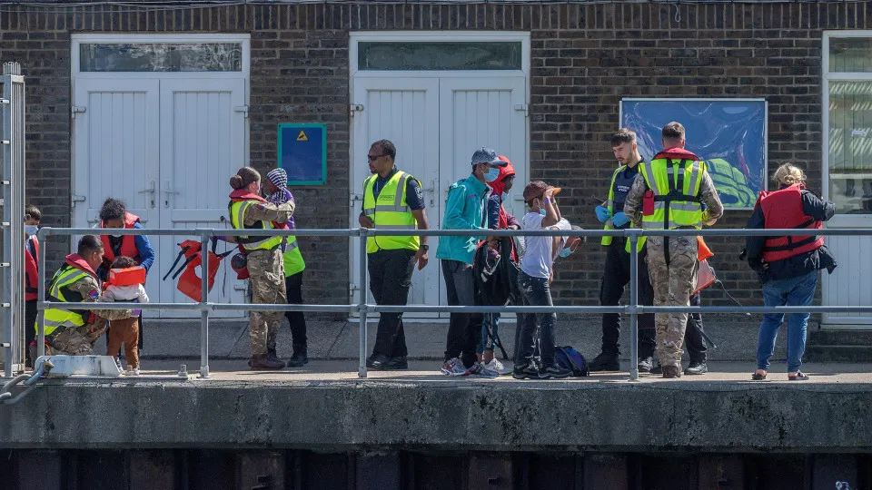 Migrants crossing the English Channel from France