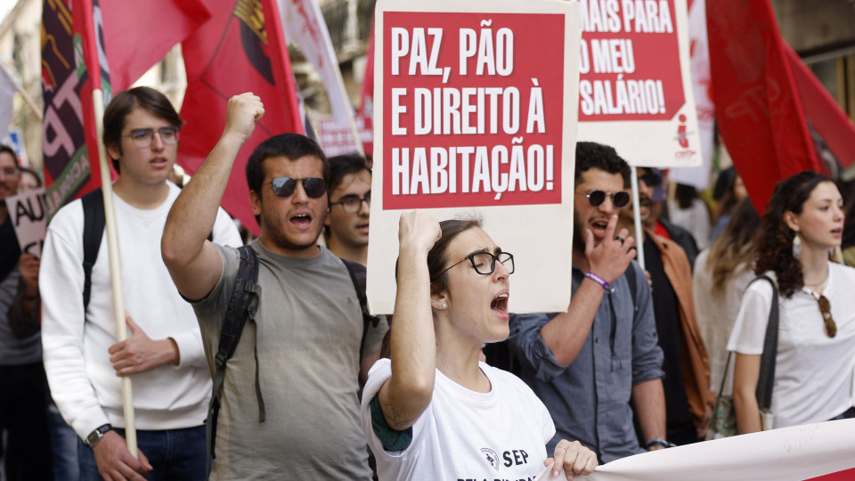 Jovens manifestam-se em Lisboa contra custo de vida e precariedade