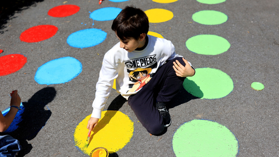 School playground used for games to reduce mobile phone use