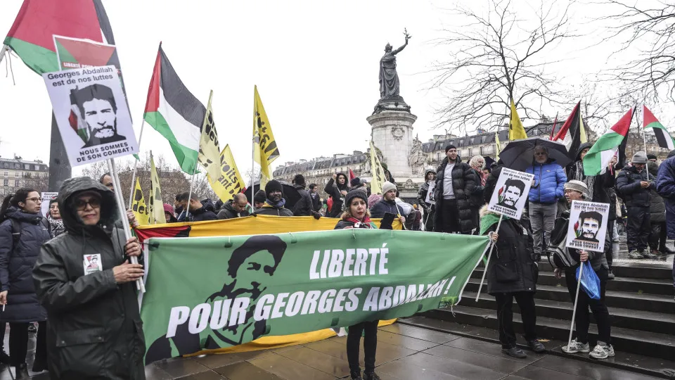 Rally in support of Lebanese prisoner George Abdallah held in Paris