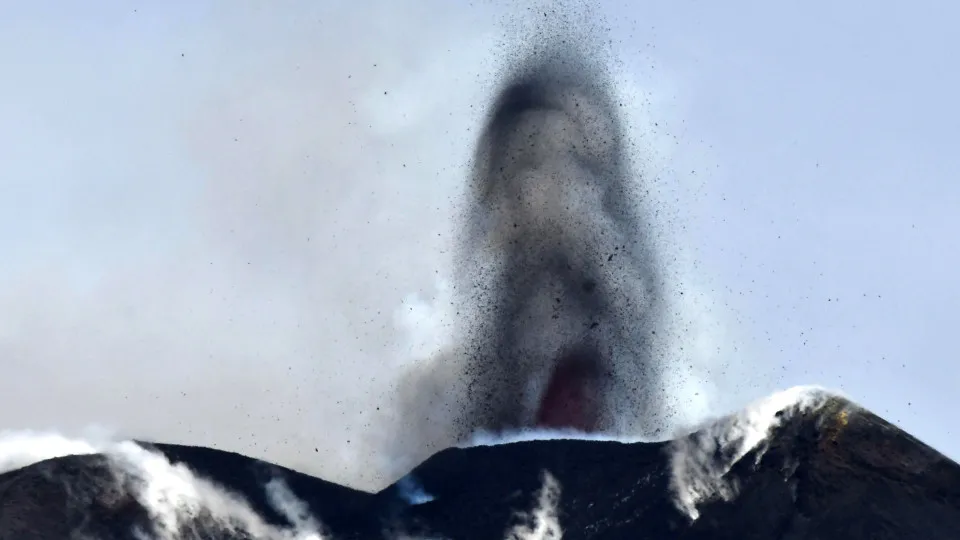 Volcanic activity at Mount Etna in Sicily island