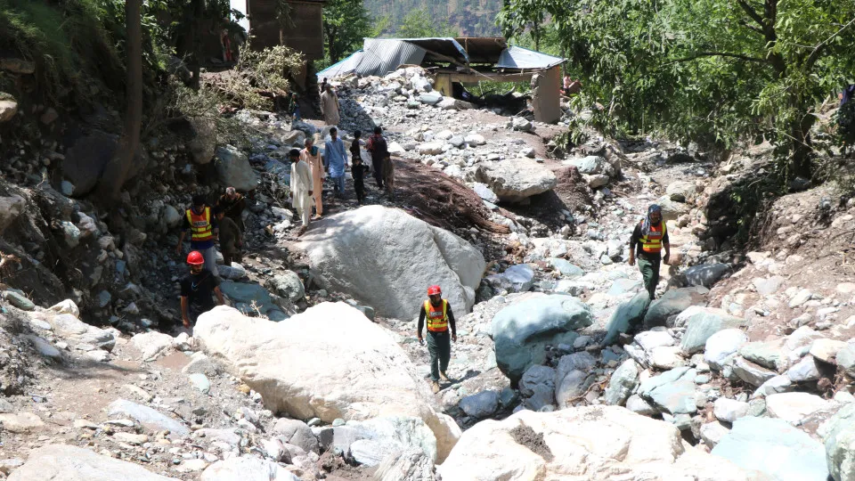Several people dead in Pakistan-administered Kashmir following storms and landslides