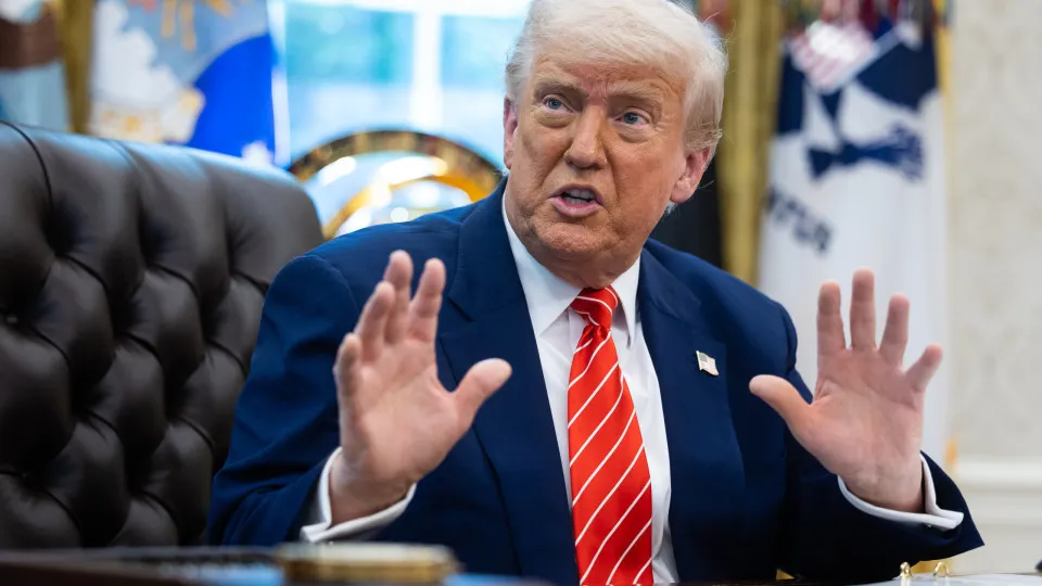 US President Trump, Elon Musk attend press conference in the White House's Oval Office