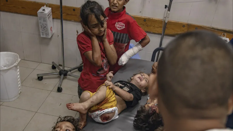 Palestinian children injured in Israeli airstrike on displaced persons' tent in Khan Yunis