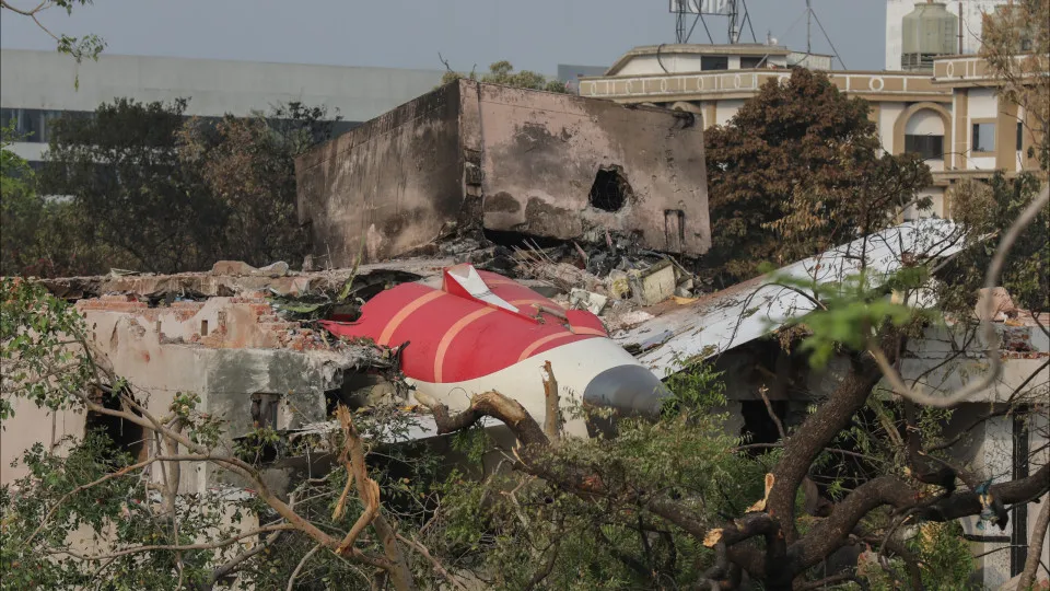Indian police secure Air India crash site near Ahmedabad Airport