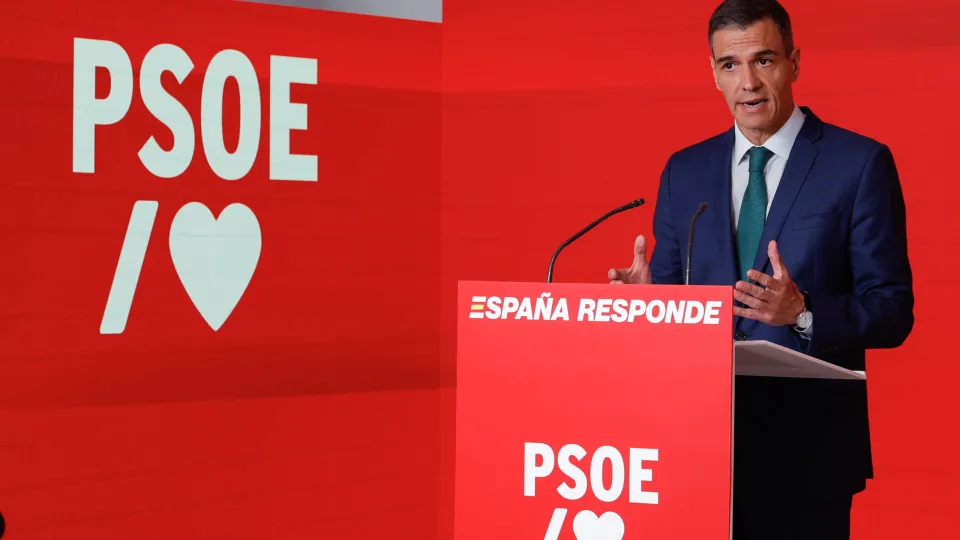 Press conference of Pedro Sanchez after PSOE meeing in Madrid
