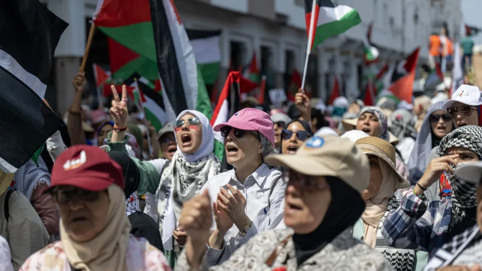 Protest march in support of the Palestinian people, in Rabat