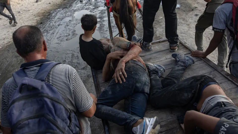 Palestinians injured while trying to collect food in northern Gaza