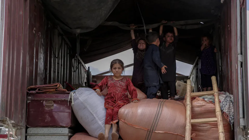 Camp set up in Kabul for refugees returning from Iran and Pakistan