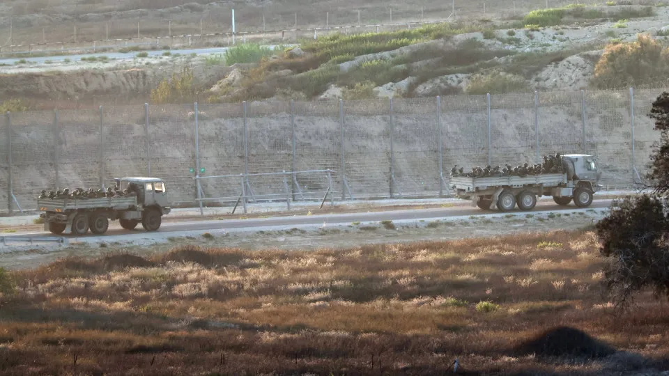 Explosions in north Gaza as seen from Israel