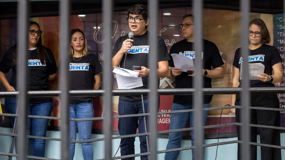 Protest for journalists imprisoned in Venezuela in Caracas