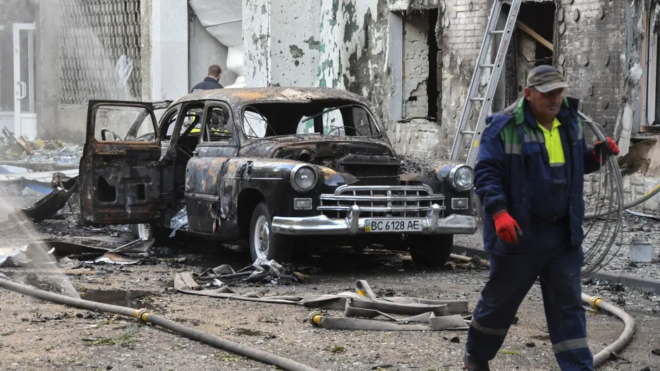 Aftermath of overnight combined Russian strikes on Ukraine