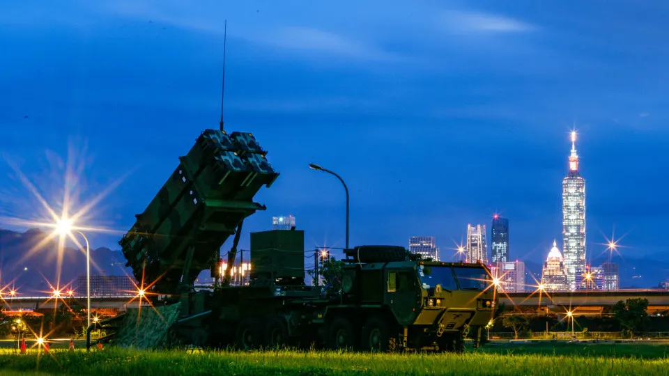 Taiwan military Patriot air defense system deployed in Taipei