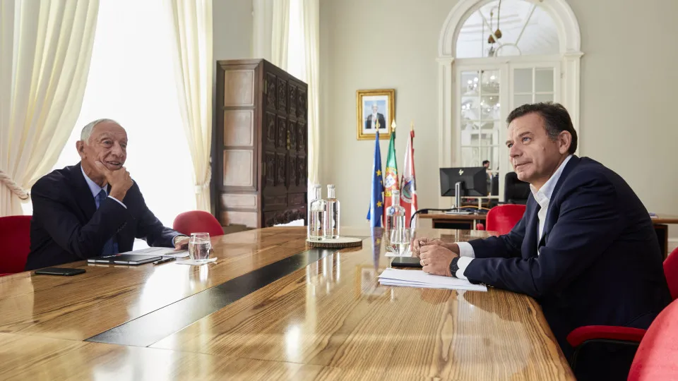 Marcelo Rebelo de Sousa na reunião semanal com o primeiro-ministro, Luís Montenegro