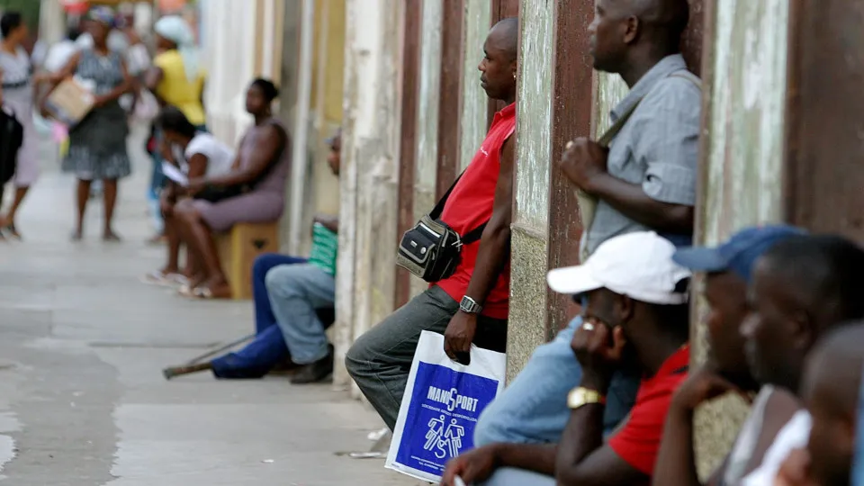 Cape Verde men in the Plateau area of Praia on the island of Santiago, Cape Verde