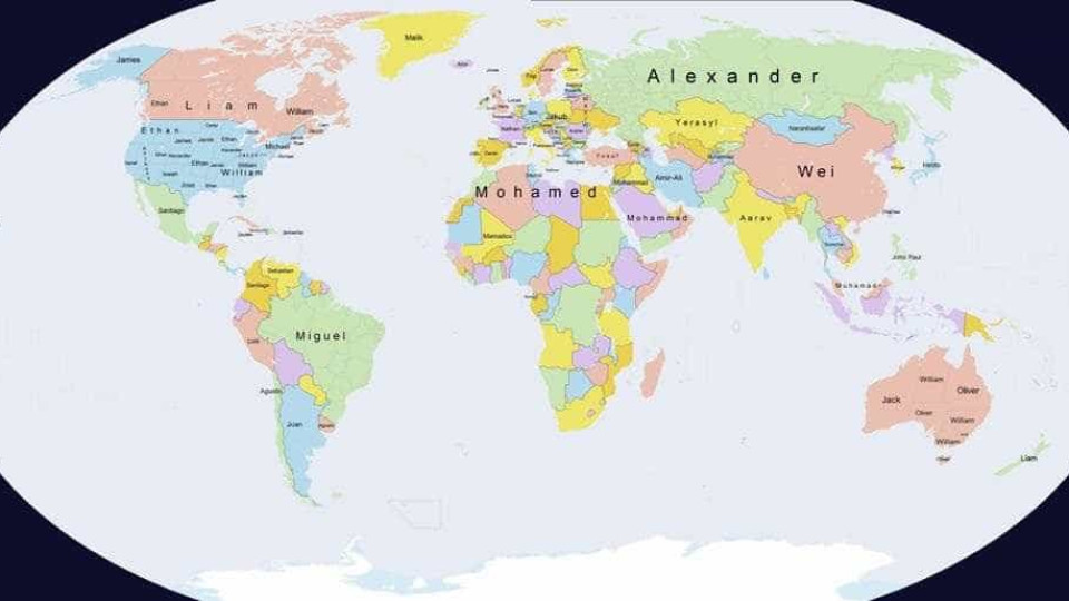 Descubra os nomes mais populares em todo o Mundo