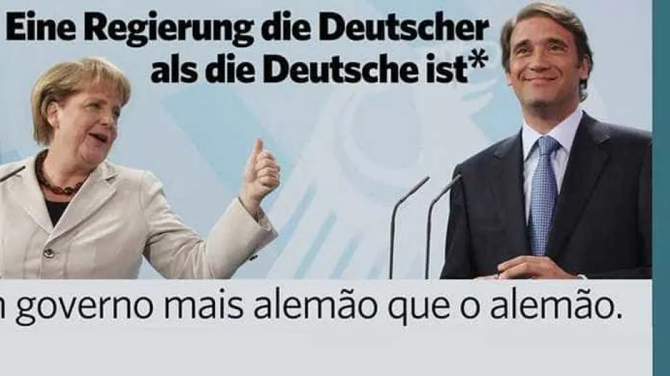 Bloco faz cartaz em alemão contra Passos, mas engana-se