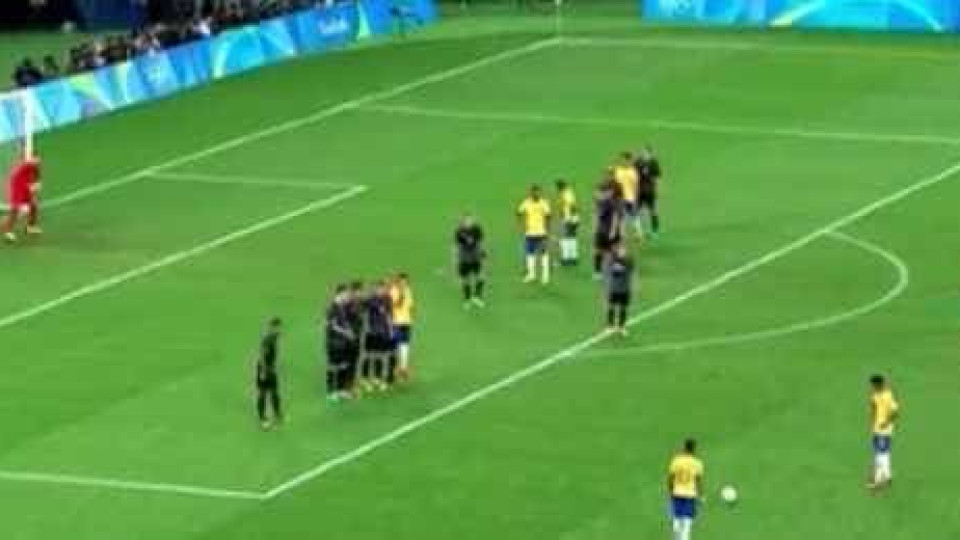 JO: Neymar inaugura marcador da final com livre irrepreensível