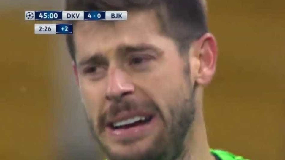 Estava 4-0 e o guarda-redes do Besiktas já chorava...