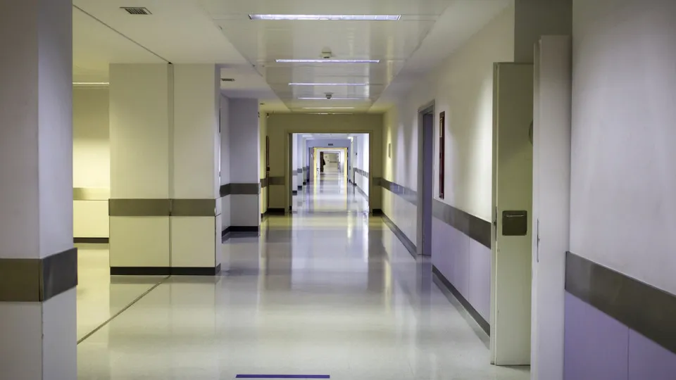 hospital, corredor, quartos, centro de saúde