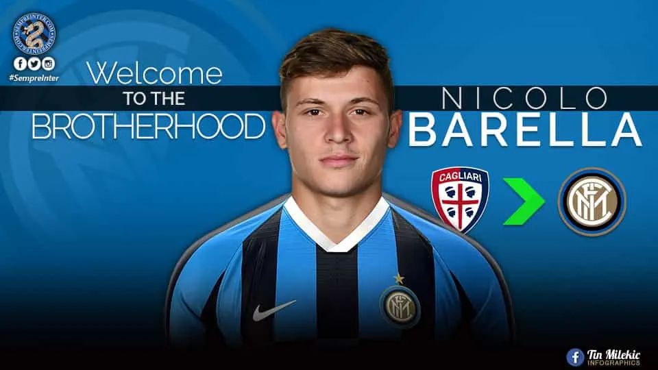 Inter assegura contratação do internacional italiano Nicoló Barella