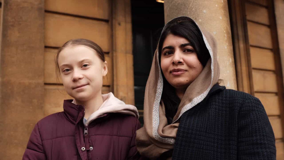 Greta e Malala encontram-se. "É a única amiga por quem faltaria à escola"
