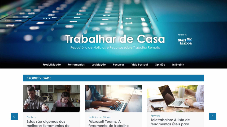 Startup Lisboa lança site para ajudar PME a trabalhar a partir de casa
