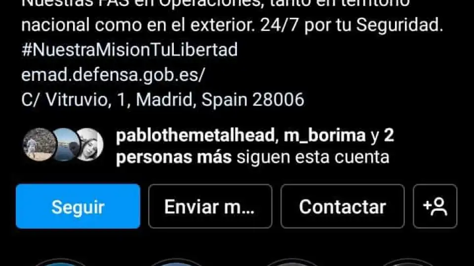 Espanha. Página de Instagram do Estado-Maior da Defesa pirateada