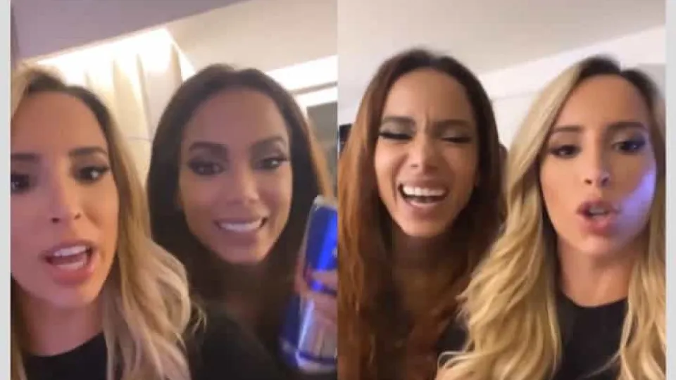 Helena Coelho passa a madrugada (em festa) no quarto de hotel de Anitta