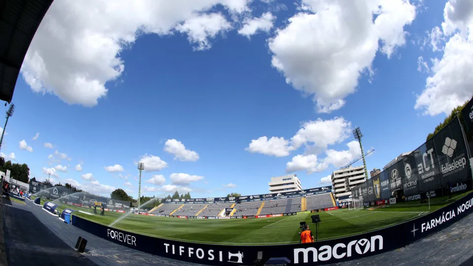 FAMALICAO, PORTUGAL - SEPTEMBER 18: Panoramic View of Estadio Municipal of Famalicao ,prior the Liga Portugal Bwin match between FC Famalicao and CS Maritimo at Estadio Municipal on September 18, 2021 in Famalicao, Portugal. (Photo by MB Media/Getty Image