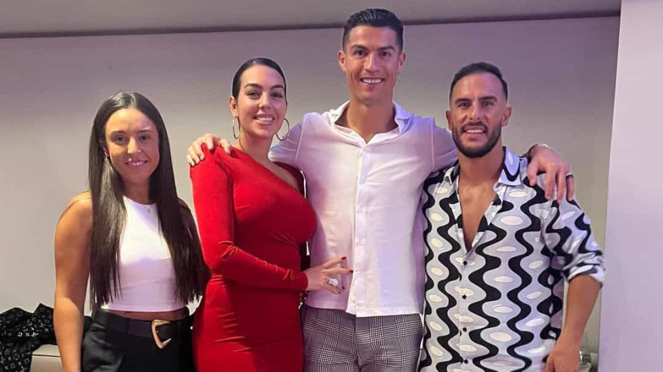 Nininho Vaz Maia com Cristiano Ronaldo e Georgina Rodríguez