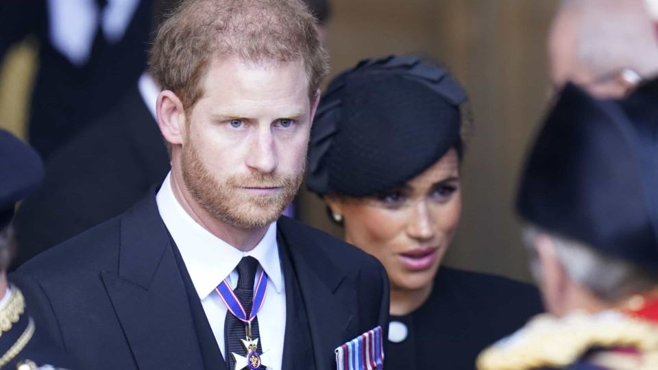 O bonito gesto de Harry com Meghan Markle durante funeral da rainha