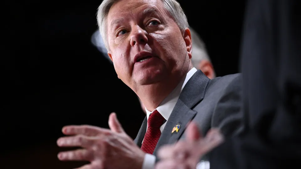 US Senator Lindsey Graham (R-SC) speaks during a press conference to discuss a recent trip to Ukraine, at the US Capitol in Washington, DC, on January 24, 2023. (Photo by Mandel NGAN / AFP) (Photo by MANDEL NGAN/AFP via Getty Images)