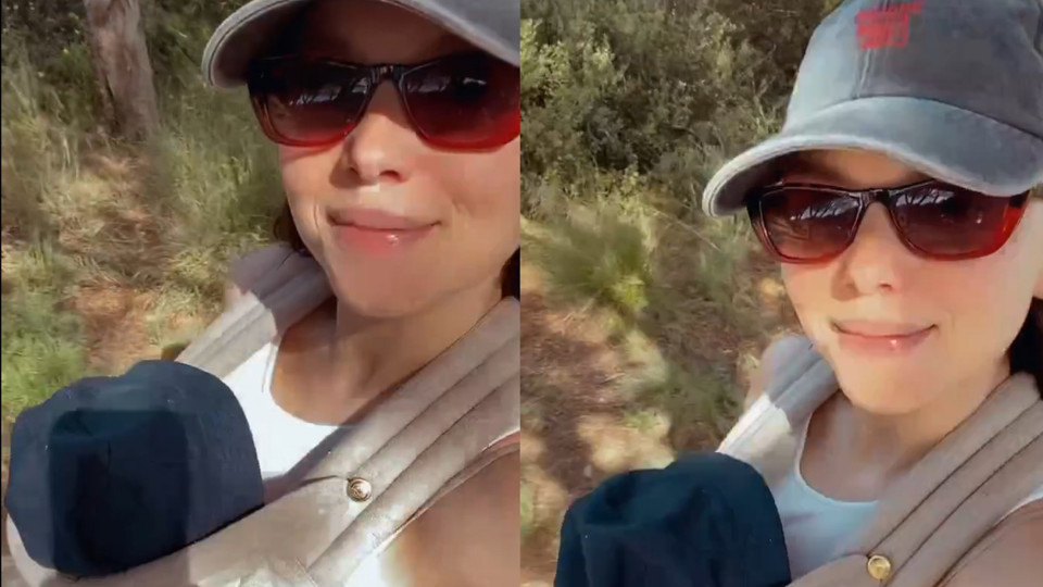 Filipa Areosa desfruta de passeio com o filho pela natureza
