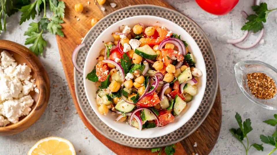 Salada, Grão-de-bico, Tomate