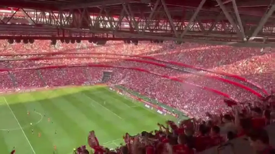 "O campeão voltou", gritou-se na Luz após o golo de Grimaldo