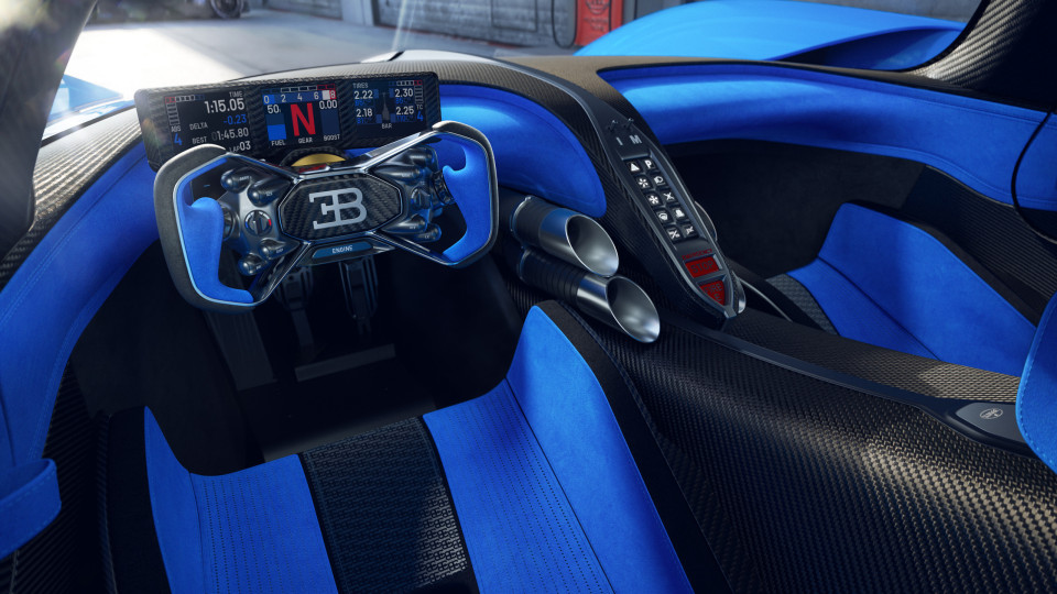 O interior do Bugatti Bolide é de ficar sem respiração