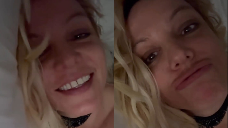 Na cama e em topless.... Mais um vídeo 'bizarro' de Britney Spears