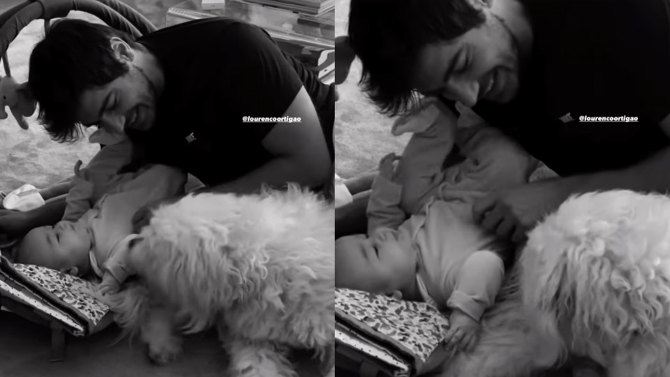 O vídeo amoroso que mostra Lourenço Ortigão a brincar com o filho e o cão