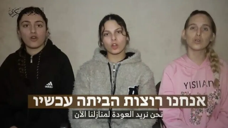 Hamas divulga vídeo de três mulheres reféns israelitas em Gaza