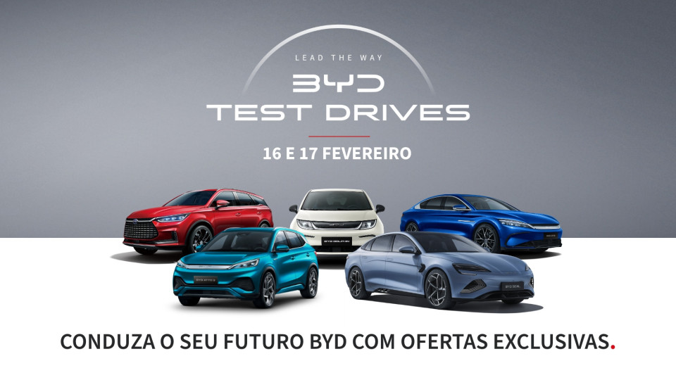 Vai poder testar carros da BYD nos dias 16 e 17 de fevereiro