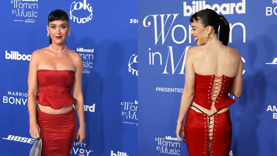 Katy Perry usa look ousado com fio dental que deixa 'tudo' à mostra